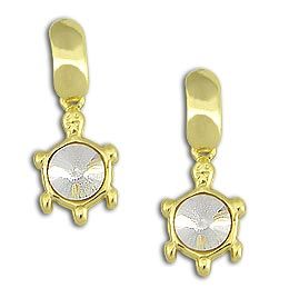 Brinco folheado a ouro c/ tartaruga e strass (rivoli)