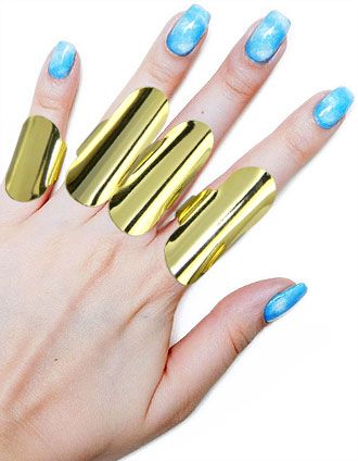 Conjunto de 4 anéis (ajustáveis) folheados a ouro